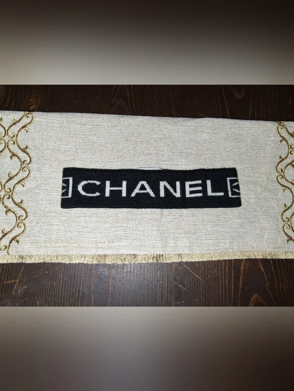 Chanel Black and White Branded Accent Band